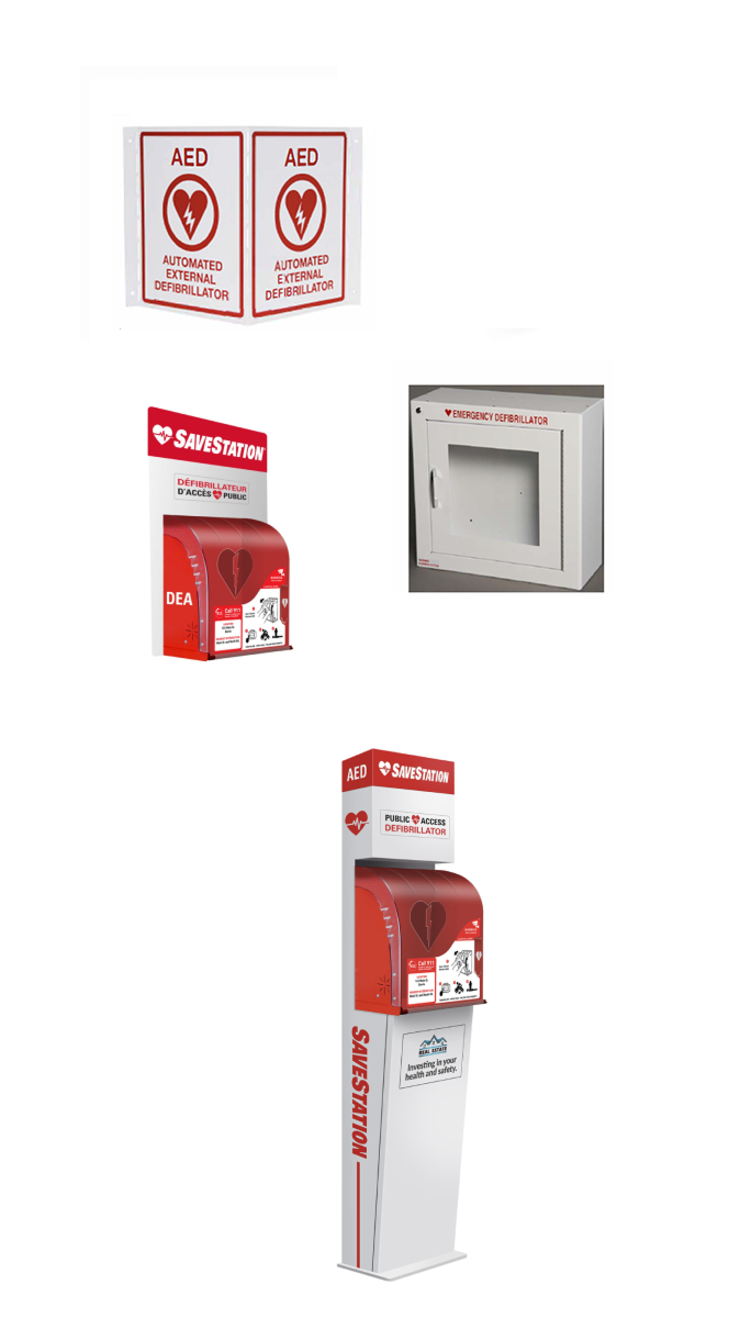 AED Cabinets and signage